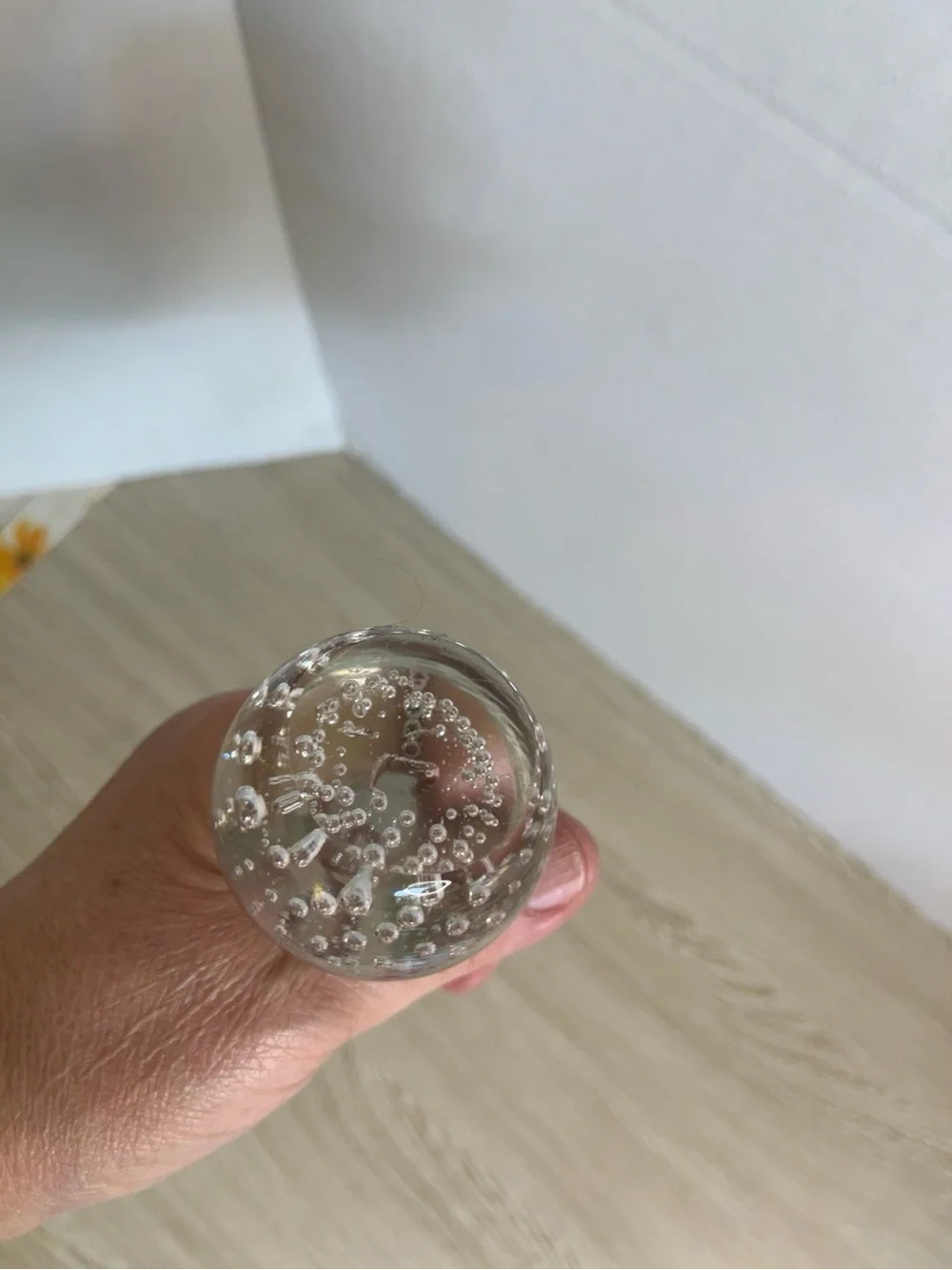 Clear Bubble Base Bud Vase -